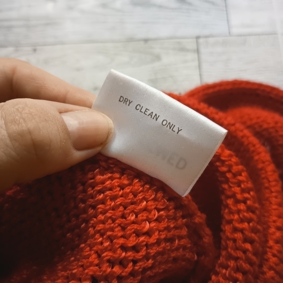 HAND Loomed Vintage Knit Midi Skirt Medium Red - Picture 2 of 5